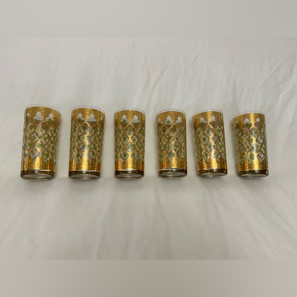 Culver Valencia Pattern Highball Glasses Vintage Barware 22K Gold 6 Glasses - Picture 15 of 16